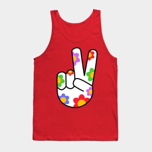 Floral Peace Sign Tank Top